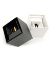 6W CUBIC vägglampa - IP65, vit, fyrkantig, upp/ner, justerbar, inomhus/utomhus, inkl. ljuskälla