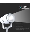 12W LED trädgårdsspot med spett - IP65, Grönt ljus, vitt hölje, aluminium