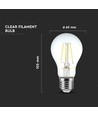 E27 12W LED filament lampa - A60, 1521lm, klart glas, 4000K