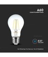 A60 12W LED Filament Lampa E27 - Klar Kåpa, 4000K.