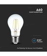 E27 12W LED filament lampa - A70, 1521lm, klart glas, varmvit