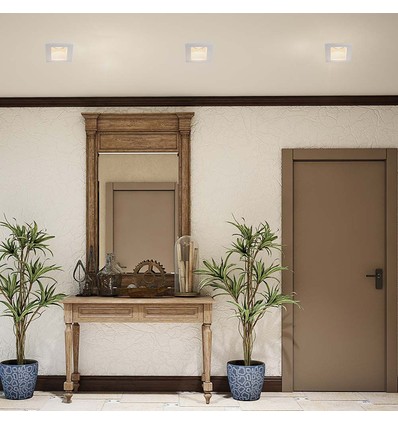 GU10 gips infälld spot - Fyrkantig, vit, hål: 125x125mm, utan ljuskälla