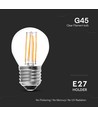E27 6W LED klotlampa - G45, koltråd, klar, 230V