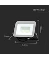 30W LED strålkastare med Samsung LED chip - 80lm/W, IP65, svart, 4000K, utomhus/inomhus