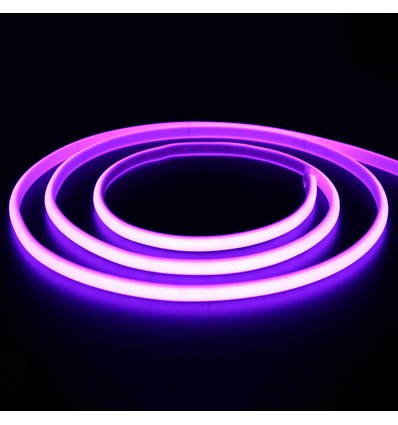 5 m. vattentät Lila Neon COB LED strip - 230V, IP67, 288 LED, 11,5W/m, kan klippas var 10cm