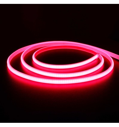 5 m. vattentät Röd Neon COB LED strip - 230V, IP67, 288 LED, 11,5W/m, kan klippas var 10cm