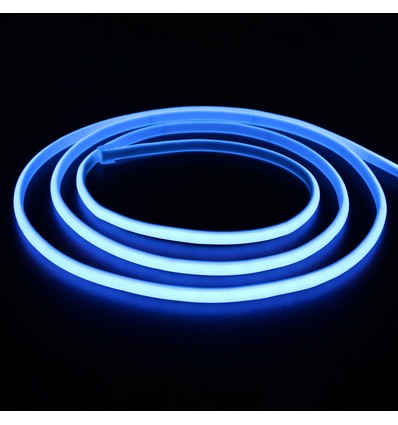 5 m. vattentät Ljusblå Neon COB LED strip - 230V, IP67, 288 LED, 11,5W/m, kan klippas var 10cm