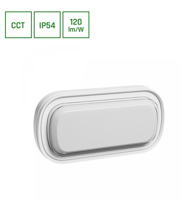 15W PASTILO oval LED vägglampa CCT - 120lm/W, IP54, IK10, vit, 5 års garanti