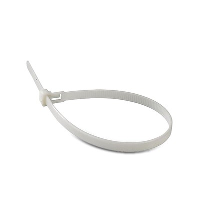 Kabelbindare 2,5*200mm vit - Brandklassificering, UL94-V2, 100 st./förpackning