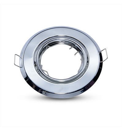 2 st. GU10 infälld spot - Rund, krom, hål: Ø7,0 cm, max 35W