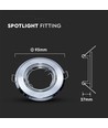 2 st. GU10 infälld spot - Rund, krom, hål: Ø7,0 cm, max 35W