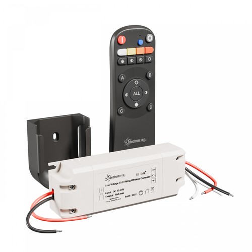LED Strip Set 120W - 12V/24V, 10A, CCT, Dimmer, 1-Gruppe, +Montering, Svart, Konekto Mesh