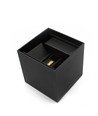 6W CUBIC PRO vägglampa - IP65, svart, vidarekoppling, justerbar, fyrkantig, upp/ner, utomhus, inkl. ljuskälla