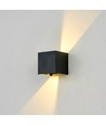 LEDlife CUBIC 6W loopbar vägglampa - Svart, fyrkantig, upp/ner, justerbar, inomhus/utomhus, IP65, inkl. ljuskälla
