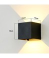 6W CUBIC PRO vägglampa - IP65, svart, vidarekoppling, justerbar, fyrkantig, upp/ner, utomhus, inkl. ljuskälla