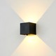 6W CUBIC PRO vägglampa - IP65, svart, vidarekoppling, justerbar, fyrkantig, upp/ner, utomhus, inkl. ljuskälla