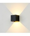 6W CUBIC PRO vägglampa - IP65, svart, vidarekoppling, justerbar, fyrkantig, upp/ner, utomhus, inkl. ljuskälla