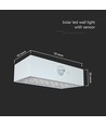 3W LED Solcell Vägglampa - Tegelsten 350lm Litiumbatteri 3.7V 1200mAh 4000K+3000K Vit