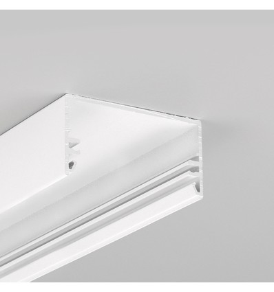 1m aluprofil LOWI C10 - Vitlackerad, utanpåliggande, LED-skena