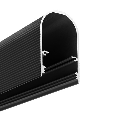 2m aluprofil NAMI23 CD-9 - Svart anodiserad, utanpåliggande, LED-skena