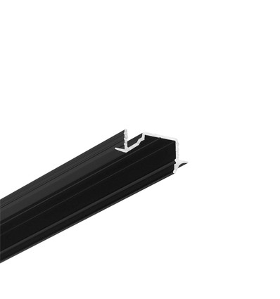 2m alu profil DIAGONAL10 C - Svart anodiserad, inbyggd, LED skena