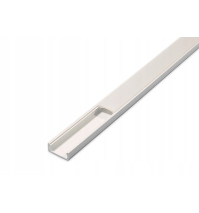 PVC profil 16x7 till LED strip - 2 meter, vit, inkl. mjölkvitt cover