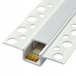 Alu / PVC profiler PVC profil 50x12 till inspackling - 1 meter, vit, inkl. mjölkvitt cover