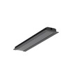 2m alu profil GROOVE10 BC/UX - Svart anodiserad, inbyggd, LED-skena