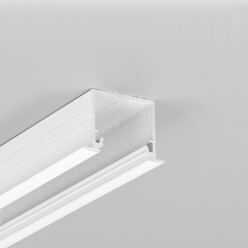 2m aluprofil LINEA-IN20 EE7F/U7 - Vitlackerad, infälld, LED-skena