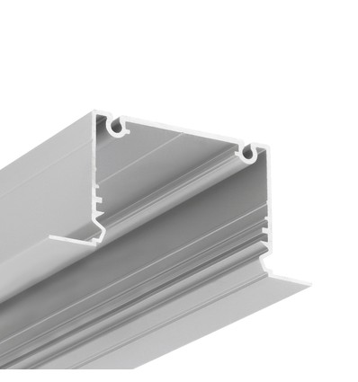2m aluprofil PHIL RECESSED C10 - Anodiserad, inbyggd, LED-skena