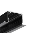2m aluminiumprofil PHIL RECESSED C10 - Svartlackerad, inbyggd, LED-skena
