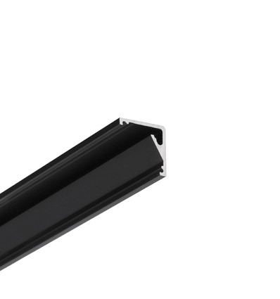 2 m aluminiumprofil CABI12 E - Svart anodiserad, hörn, LED-skena