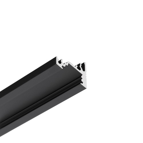 1m aluprofil CORNER10 BC/UX - Svart anodiserad, hörn, LED-skena