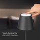 V-Tac uppladdningsbar bordslampa, trådlöst - Svart, IP54 utomhus bordslampa, touch dimbar