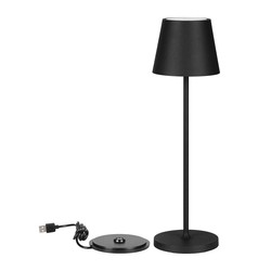 Lampor V-Tac uppladdningsbar bordslampa, trådlöst - Svart, IP54 utomhus bordslampa, touch dimbar
