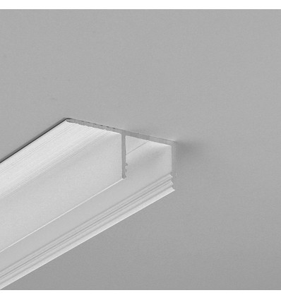 2m aluminiumprofil PLANE14 SIDE BC3 - Vitlackerad, inbyggnad, LED skena
