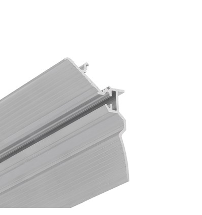 1m aluprofil SMOOTH12 BC/Q9 - Obehandlad aluminium, inbuktning, LED skena