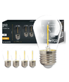 5-pack E27 1W LED-lampa - ST14, COB filament