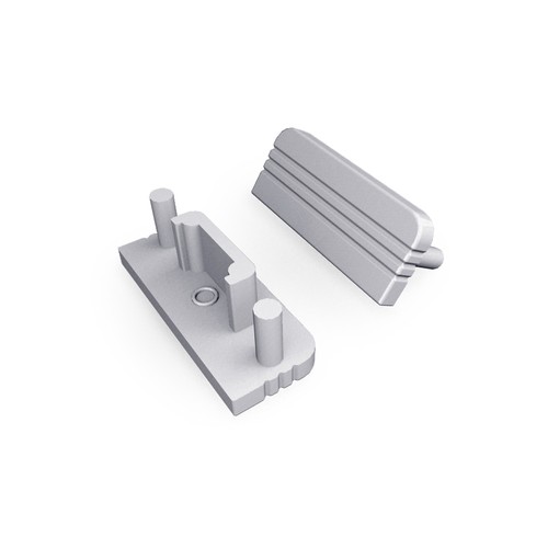 1 st. ändstycke SURFACE10 GEN2 - Silverfärgad