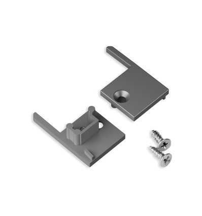 1 st. ändstycke UP-TILE10 - Silverfärgad