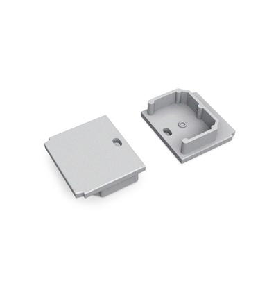 ändstycke LINEA-IN20 TRIMLESS - Med hål, silverfärgad