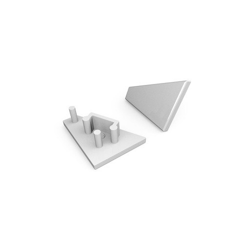 1 st. ändstycke CORNER10 GEN2 - Silverfärgad