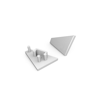 1 st. ändstycke CORNER10 GEN2 - Silverfärgad