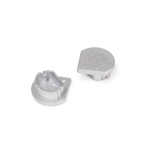1 st. ändstycke QUARTER10 D - Silverfärgad