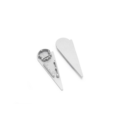 1 st. ändstycke WALLE12 D - Silverfärgad