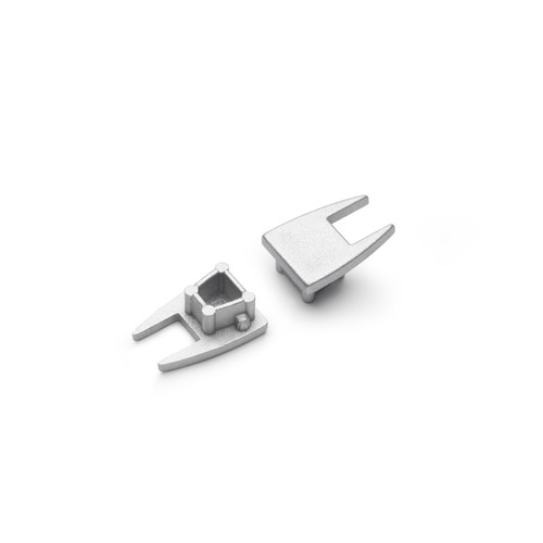 1 st. ändstycke MIKRO10 - Silverfärgad