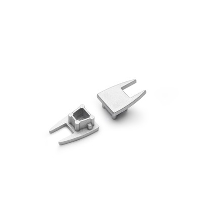 1 st. ändstycke MIKRO10 - Silverfärgad