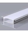 Bred aluminiumprofil - 2 meter, inkl. mjölkvit omslag och ändstycken