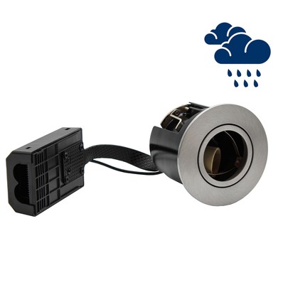 LEDlife downlight Inno88 Utomhusbruk - GU10, borstad rostfritt stål, IP44, godkänd i isolering