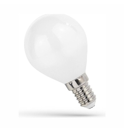 E14 5,5W LED klotlampa - G45, filament, matt glas, varmvit, 300°